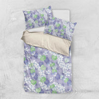 Anthurium Plumeria Lei Pastel Bedding Set Purple Hawaiian Splendid Palaka LT01 US Twin 172cm x 218cm Purple - Polynesian Pride