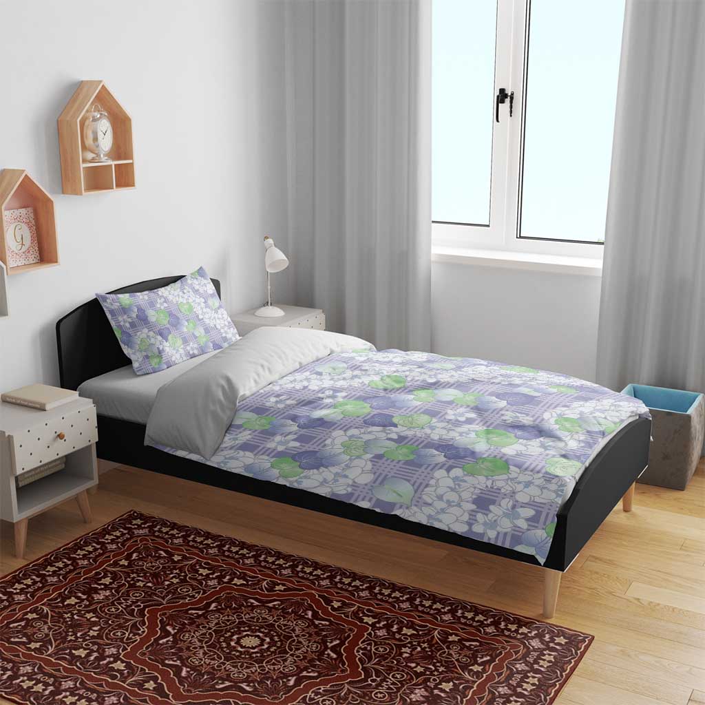 Anthurium Plumeria Lei Pastel Bedding Set Purple Hawaiian Splendid Palaka LT01 - Polynesian Pride