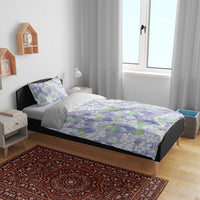 Anthurium Plumeria Lei Pastel Bedding Set Purple Hawaiian Splendid Palaka LT01 - Polynesian Pride
