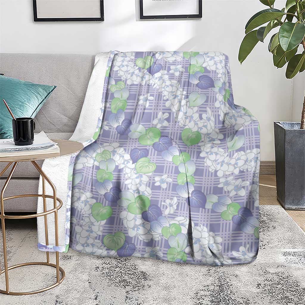 Anthurium Plumeria Lei Pastel Blanket Purple Hawaiian Splendid Palaka LT01 - Polynesian Pride