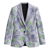Anthurium Plumeria Lei Pastel Blazer Purple Hawaiian Splendid Palaka LT01 Unisex Purple - Polynesian Pride
