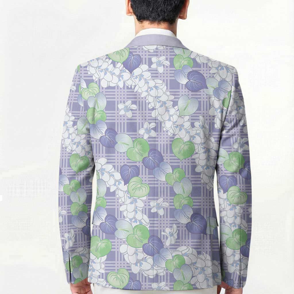 Anthurium Plumeria Lei Pastel Blazer Purple Hawaiian Splendid Palaka LT01 - Polynesian Pride