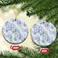 Anthurium Plumeria Lei Pastel Ceramic Ornament Purple Hawaiian Splendid Palaka LT01 Circle Purple - Polynesian Pride