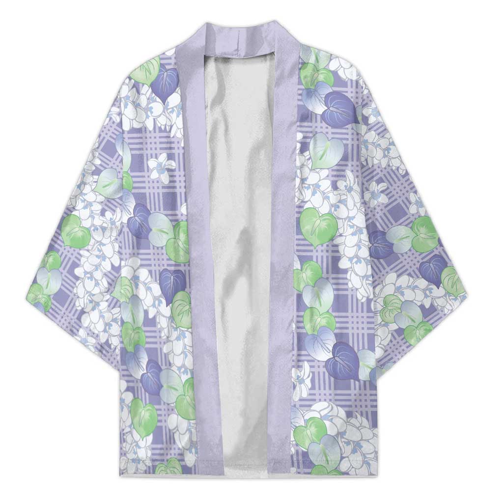 Anthurium Plumeria Lei Pastel Kimono Purple Hawaiian Splendid Palaka LT01 Unisex Purple - Polynesian Pride
