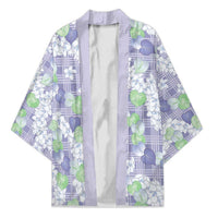 Anthurium Plumeria Lei Pastel Kimono Purple Hawaiian Splendid Palaka LT01 Unisex Purple - Polynesian Pride