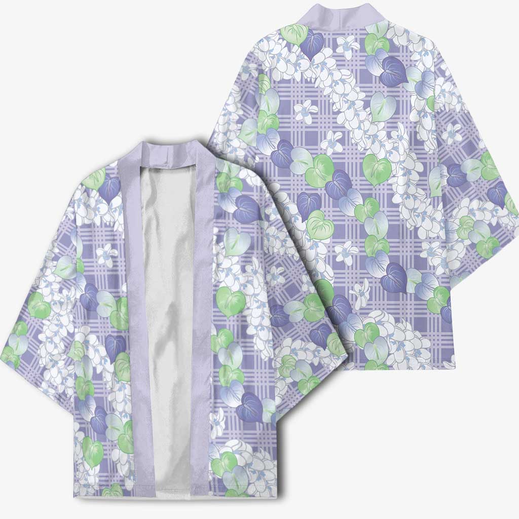 Anthurium Plumeria Lei Pastel Kimono Purple Hawaiian Splendid Palaka LT01 - Polynesian Pride