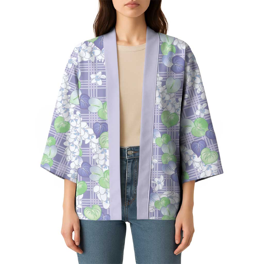 Anthurium Plumeria Lei Pastel Kimono Purple Hawaiian Splendid Palaka LT01 - Polynesian Pride