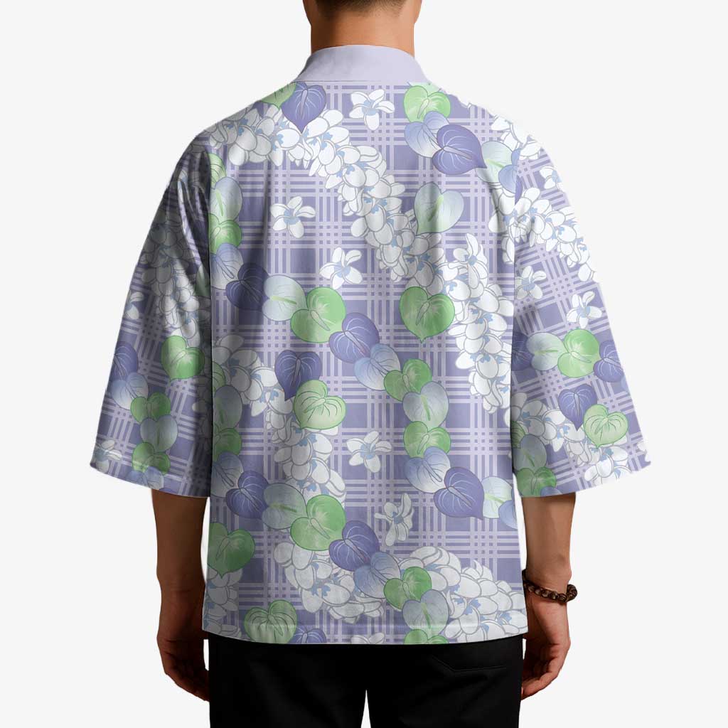 Anthurium Plumeria Lei Pastel Kimono Purple Hawaiian Splendid Palaka LT01 - Polynesian Pride