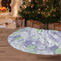 Anthurium Plumeria Lei Pastel Tree Skirt Purple Hawaiian Splendid Palaka LT01 - Polynesian Pride