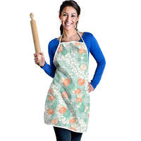 Anthurium Plumeria Lei Pastel Apron Teal Hawaiian Splendid Palaka LT01 - Polynesian Pride