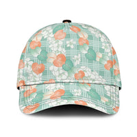 Anthurium Plumeria Lei Pastel Classic Cap Teal Hawaiian Splendid Palaka LT01 Universal Fit Teal - Polynesian Pride