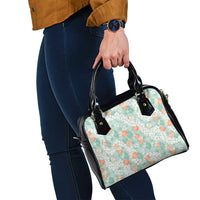 Anthurium Plumeria Lei Pastel Shoulder Handbag Teal Hawaiian Splendid Palaka LT01 - Polynesian Pride
