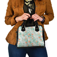 Anthurium Plumeria Lei Pastel Shoulder Handbag Teal Hawaiian Splendid Palaka LT01 - Polynesian Pride