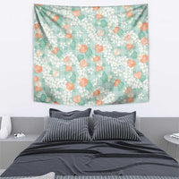 Anthurium Plumeria Lei Pastel Tapestry Teal Hawaiian Splendid Palaka LT01 - Polynesian Pride