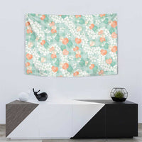 Anthurium Plumeria Lei Pastel Tapestry Teal Hawaiian Splendid Palaka LT01 - Polynesian Pride