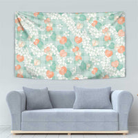 Anthurium Plumeria Lei Pastel Tapestry Teal Hawaiian Splendid Palaka LT01 - Polynesian Pride
