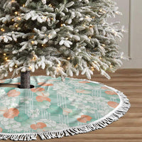 Anthurium Plumeria Lei Pastel Tree Skirt Teal Hawaiian Splendid Palaka LT01 - Polynesian Pride