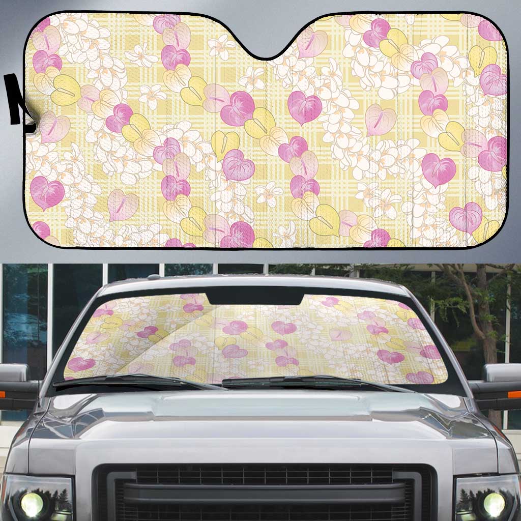 Anthurium Plumeria Lei Pastel Auto Sun Shade Yellow Hawaiian Splendid Palaka LT01 Yellow - Polynesian Pride