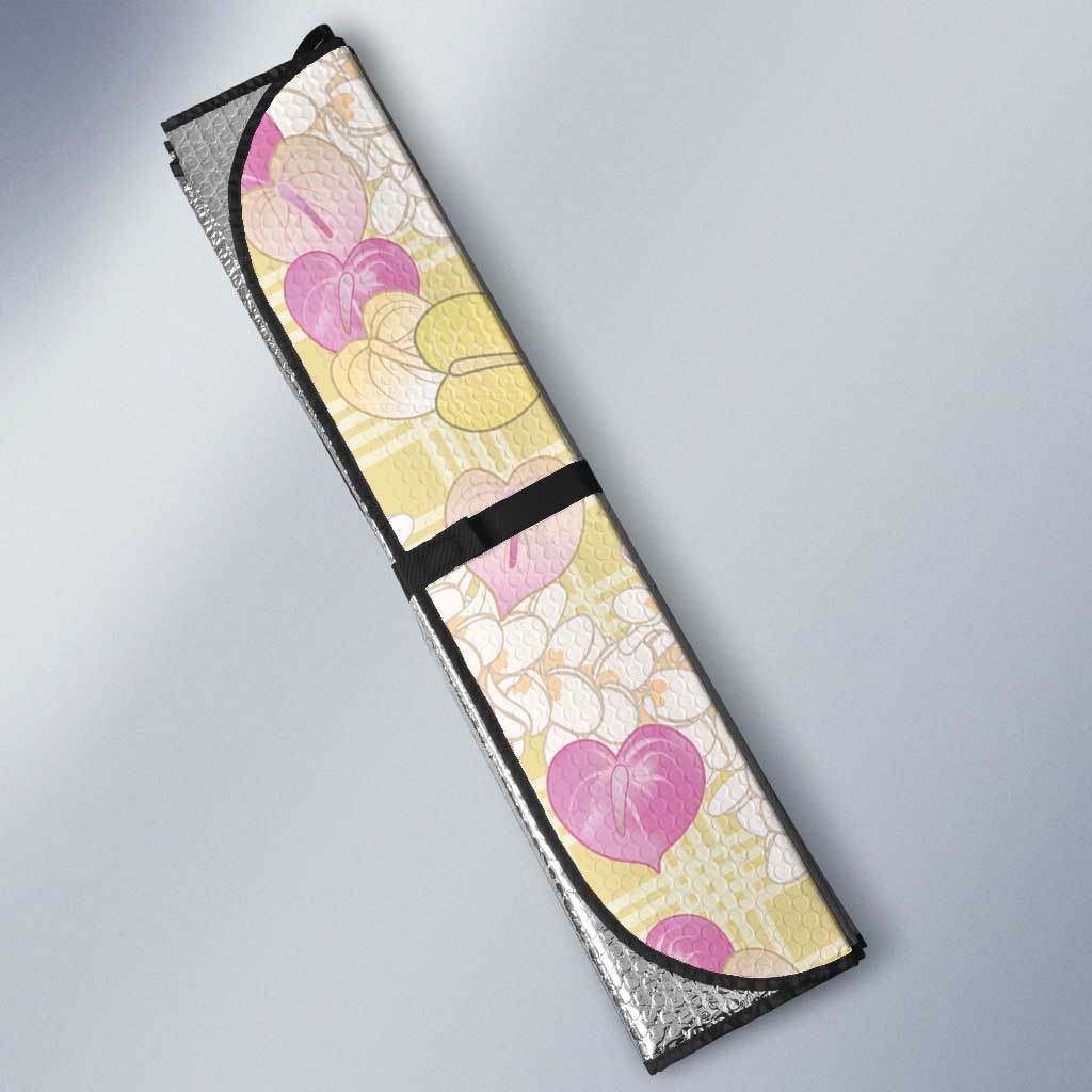 Anthurium Plumeria Lei Pastel Auto Sun Shade Yellow Hawaiian Splendid Palaka LT01 - Polynesian Pride