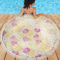 Anthurium Plumeria Lei Pastel Beach Blanket Yellow Hawaiian Splendid Palaka LT01 - Polynesian Pride