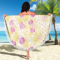 Anthurium Plumeria Lei Pastel Beach Blanket Yellow Hawaiian Splendid Palaka LT01 - Polynesian Pride