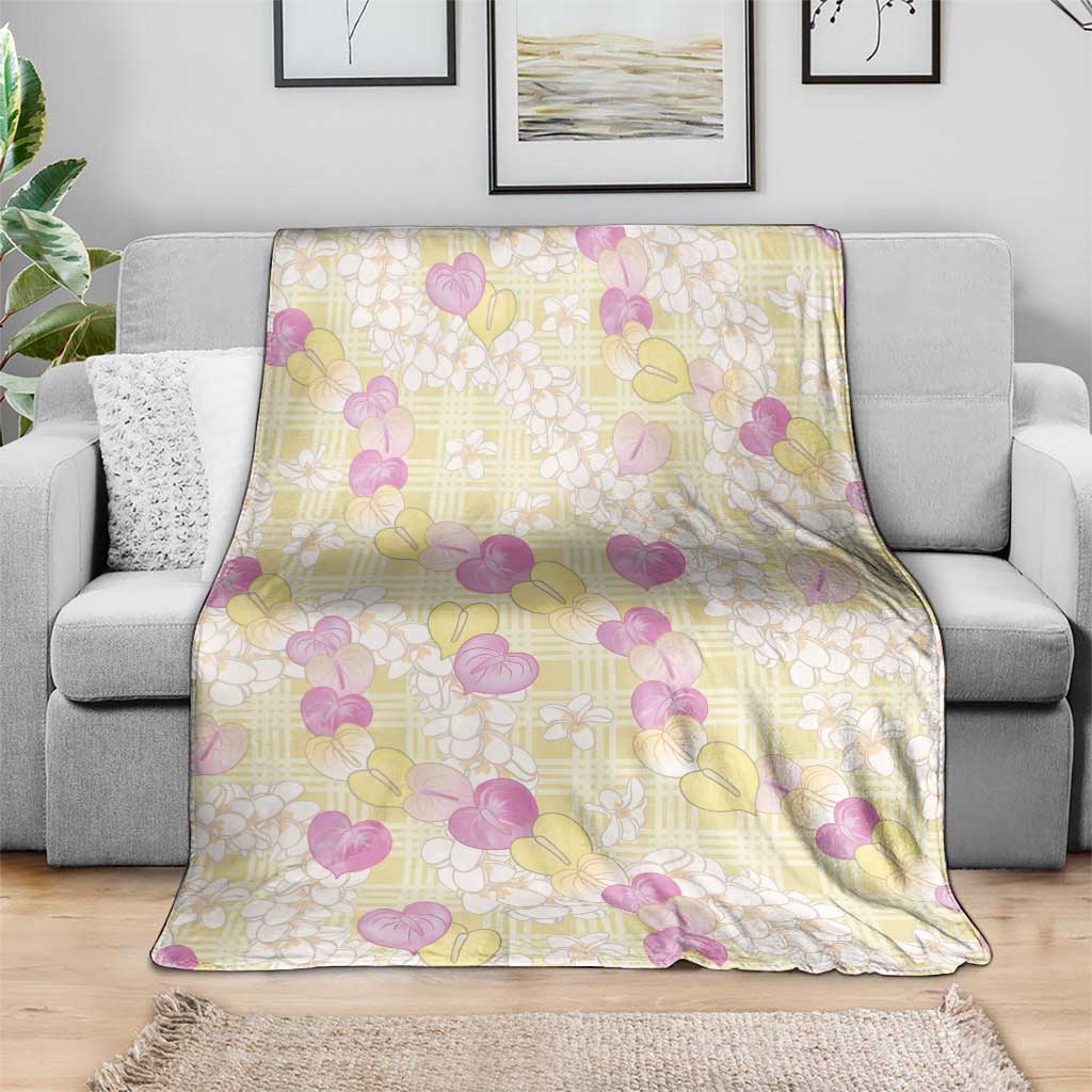 Anthurium Plumeria Lei Pastel Blanket Yellow Hawaiian Splendid Palaka LT01 - Polynesian Pride