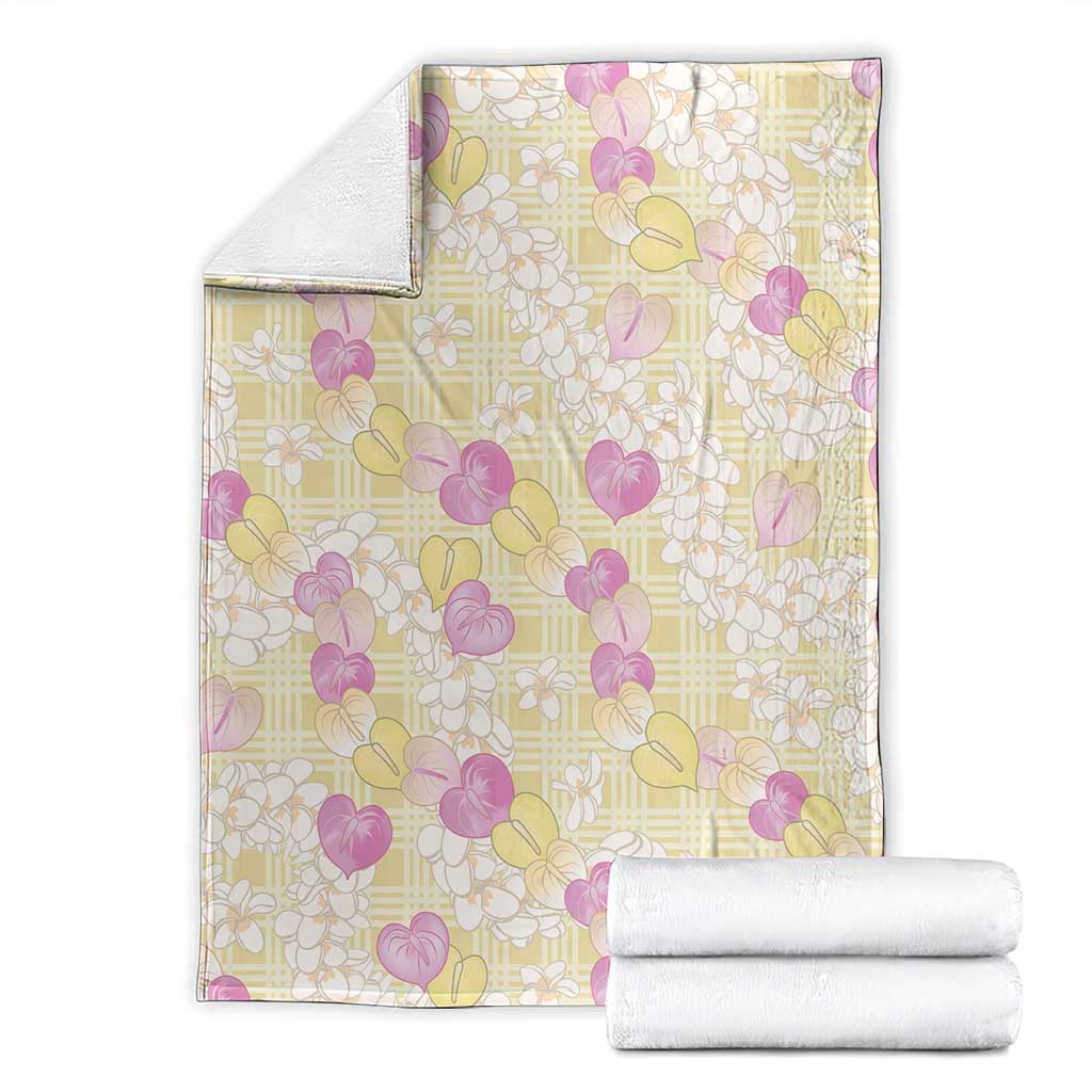 Anthurium Plumeria Lei Pastel Blanket Yellow Hawaiian Splendid Palaka LT01 - Polynesian Pride