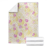 Anthurium Plumeria Lei Pastel Blanket Yellow Hawaiian Splendid Palaka LT01 - Polynesian Pride