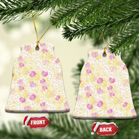 Anthurium Plumeria Lei Pastel Ceramic Ornament Yellow Hawaiian Splendid Palaka LT01 Bell Flake Yellow - Polynesian Pride