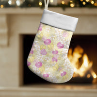 Anthurium Plumeria Lei Pastel Christmas Stocking Yellow Hawaiian Splendid Palaka LT01 Set of 2 Yellow - Polynesian Pride
