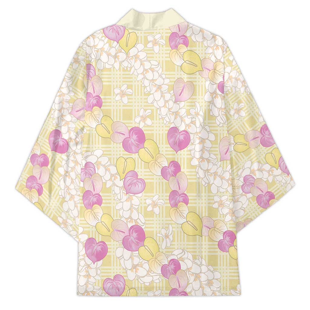 Anthurium Plumeria Lei Pastel Kimono Yellow Hawaiian Splendid Palaka LT01 - Polynesian Pride