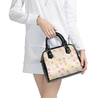Anthurium Plumeria Lei Pastel Shoulder Handbag Yellow Hawaiian Splendid Palaka LT01 - Polynesian Pride