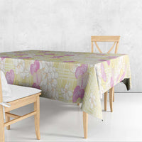 Anthurium Plumeria Lei Pastel Tablecloth Yellow Hawaiian Splendid Palaka LT01 - Polynesian Pride