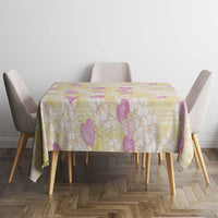 Anthurium Plumeria Lei Pastel Tablecloth Yellow Hawaiian Splendid Palaka LT01 - Polynesian Pride
