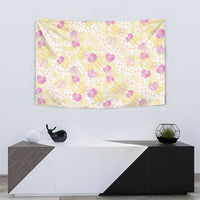 Anthurium Plumeria Lei Pastel Tapestry Yellow Hawaiian Splendid Palaka LT01 - Polynesian Pride