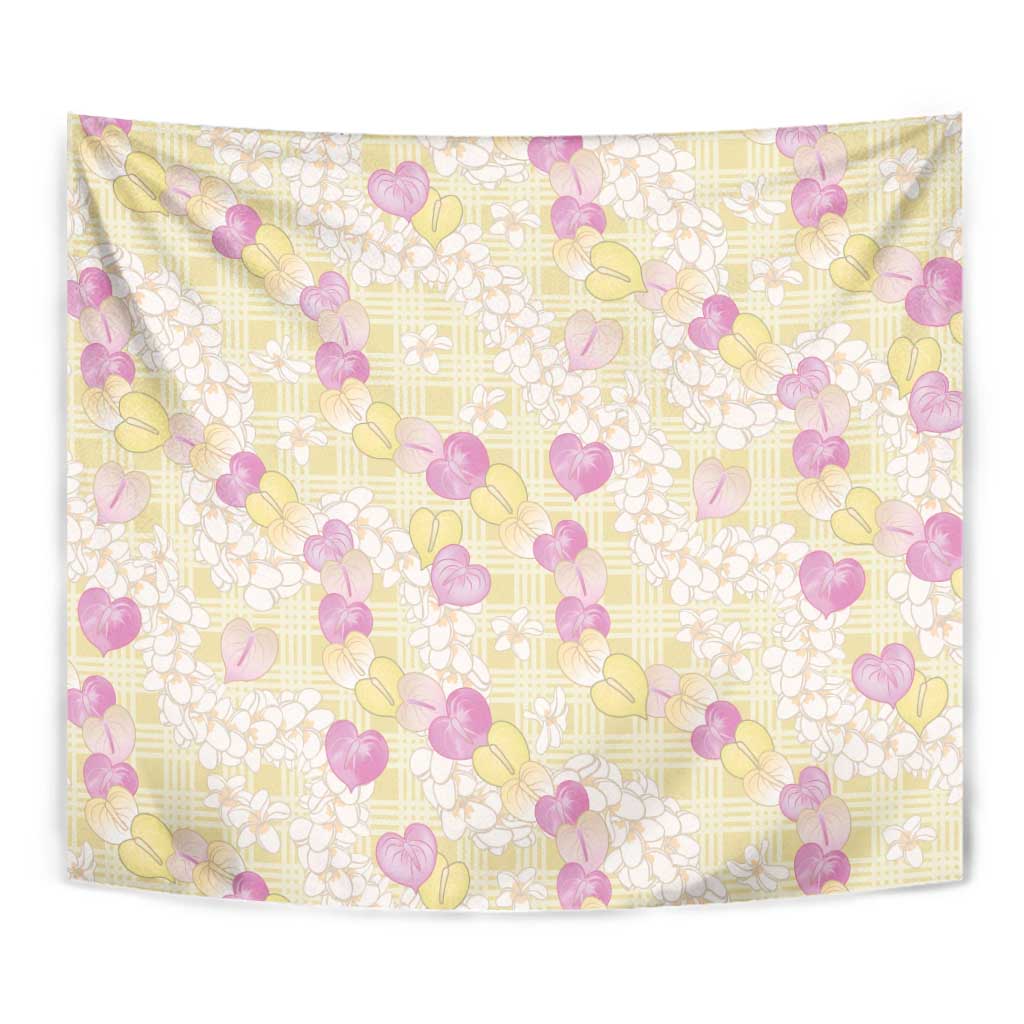 Anthurium Plumeria Lei Pastel Tapestry Yellow Hawaiian Splendid Palaka LT01 - Polynesian Pride