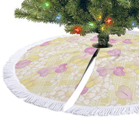 Anthurium Plumeria Lei Pastel Tree Skirt Yellow Hawaiian Splendid Palaka LT01 - Polynesian Pride