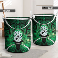 Maori Matariki Manaia Kakariki Laundry Basket Maori Kowhaiwhai Pattern Galaxy LT01 - Polynesian Pride