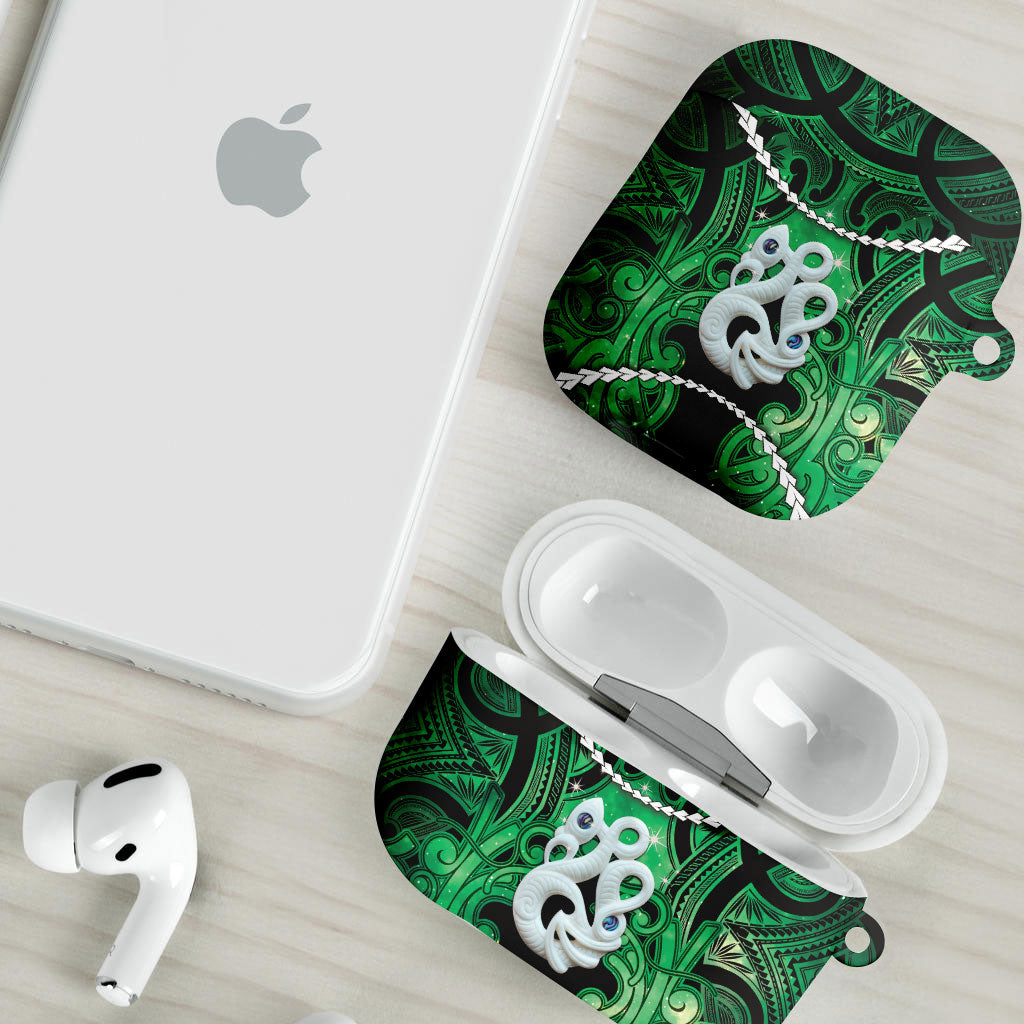 Maori Matariki Manaia Kakariki AirPods Case Maori Kowhaiwhai Pattern Galaxy LT01 - Polynesian Pride