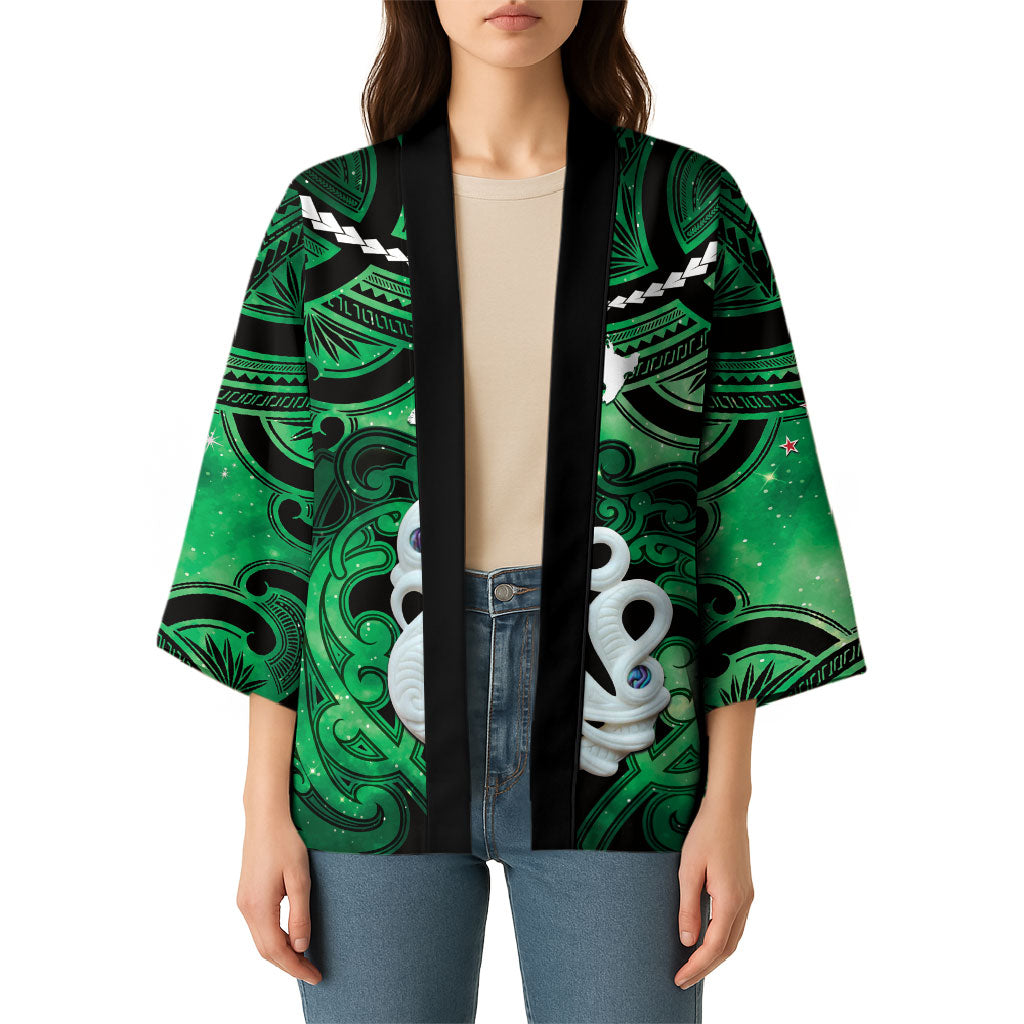 Personalised Maori Matariki Manaia Kakariki Kimono Maori Kowhaiwhai Pattern Galaxy LT01 - Polynesian Pride