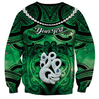 Personalised Maori Matariki Manaia Kakariki Sweatshirt Maori Kowhaiwhai Pattern Galaxy LT01 - Polynesian Pride