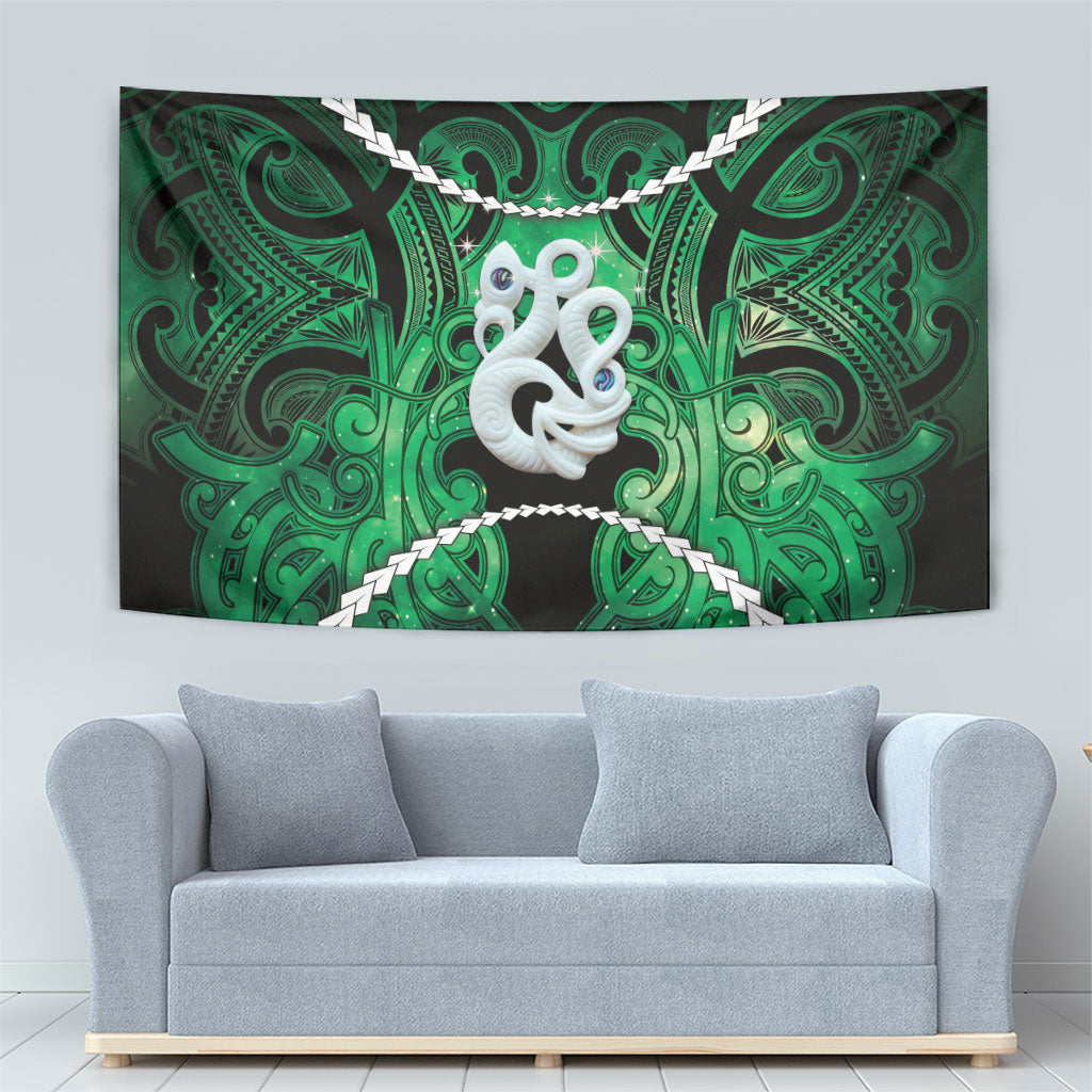 Maori Matariki Manaia Kakariki Tapestry Maori Kowhaiwhai Pattern Galaxy LT01 - Polynesian Pride