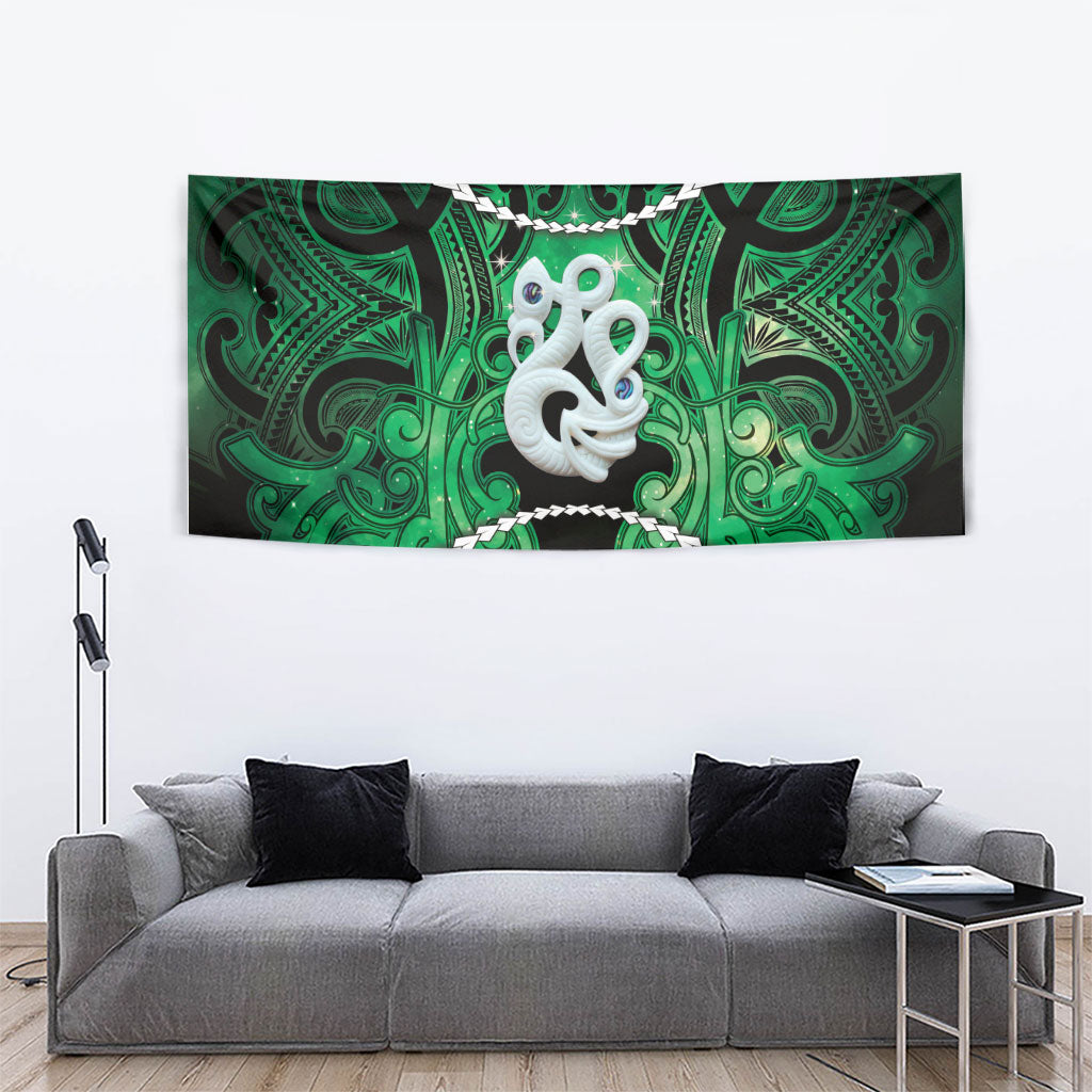 Maori Matariki Manaia Kakariki Tapestry Maori Kowhaiwhai Pattern Galaxy LT01 - Polynesian Pride