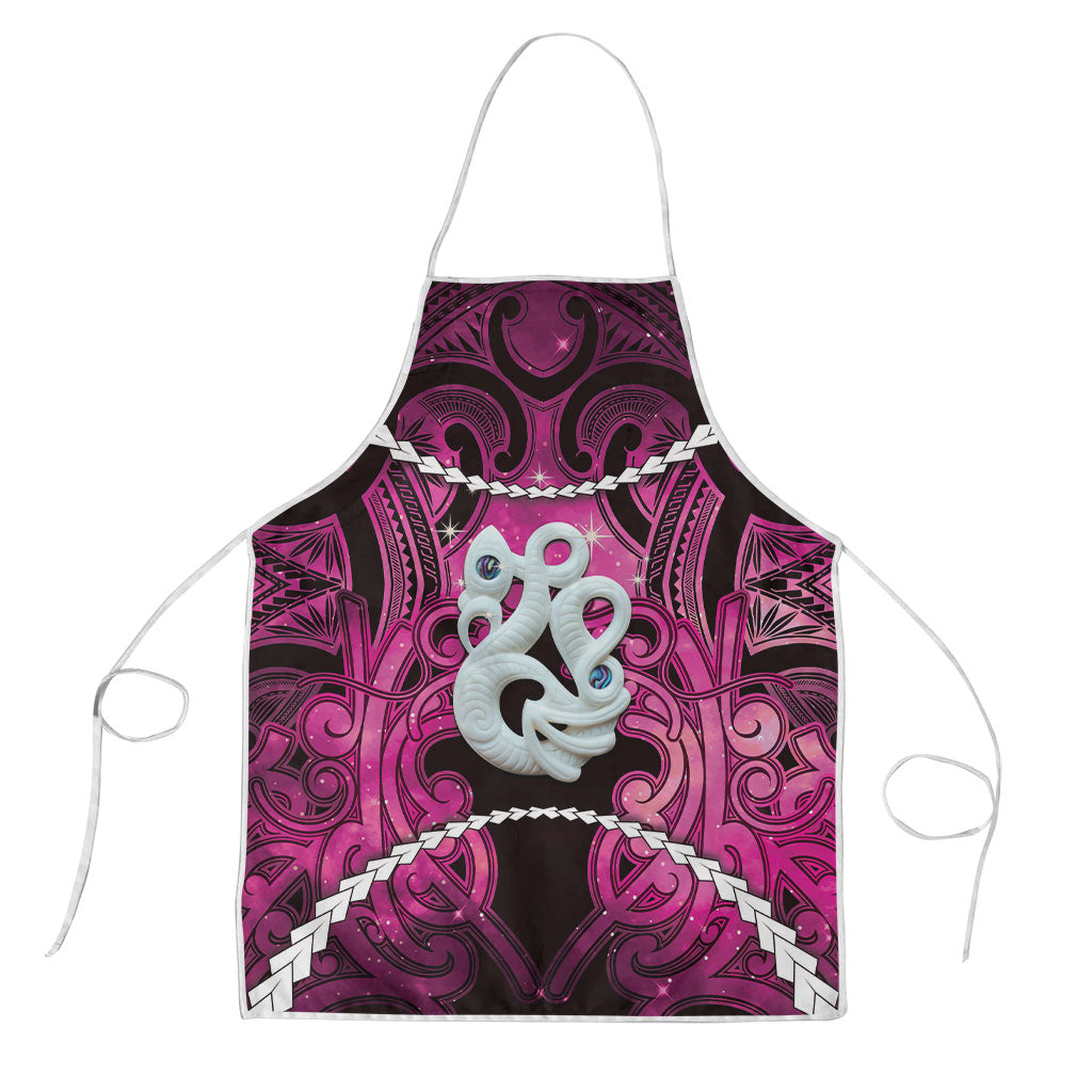 Maori Matariki Manaia Mawhero Apron Maori Kowhaiwhai Pattern Galaxy LT01 Pink - Polynesian Pride
