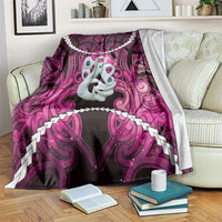 Maori Matariki Manaia Mawhero Blanket Maori Kowhaiwhai Pattern Galaxy LT01 Pink - Polynesian Pride