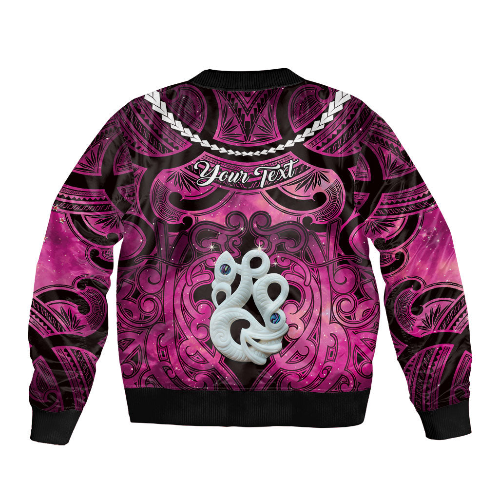 Personalised Maori Matariki Manaia Mawhero Bomber Jacket Maori Kowhaiwhai Pattern Galaxy LT01 - Polynesian Pride