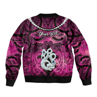 Personalised Maori Matariki Manaia Mawhero Bomber Jacket Maori Kowhaiwhai Pattern Galaxy LT01 - Polynesian Pride