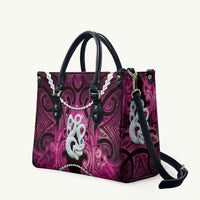 Maori Matariki Manaia Mawhero Leather Bag Maori Kowhaiwhai Pattern Galaxy LT01 Pink - Polynesian Pride