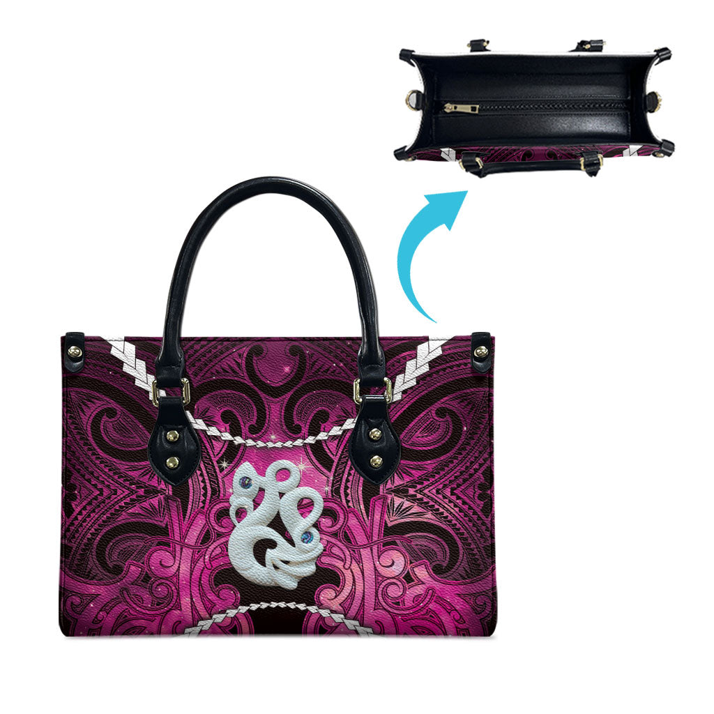 Maori Matariki Manaia Mawhero Leather Bag Maori Kowhaiwhai Pattern Galaxy LT01 - Polynesian Pride