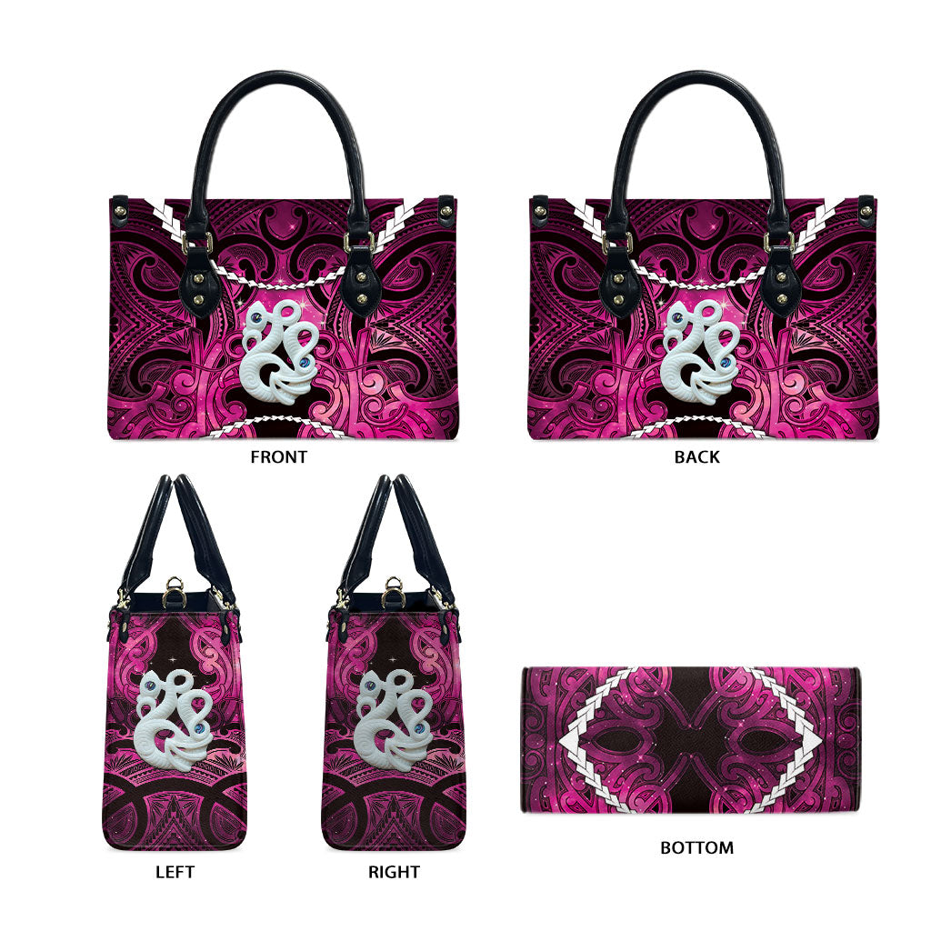 Maori Matariki Manaia Mawhero Leather Bag Maori Kowhaiwhai Pattern Galaxy LT01 - Polynesian Pride